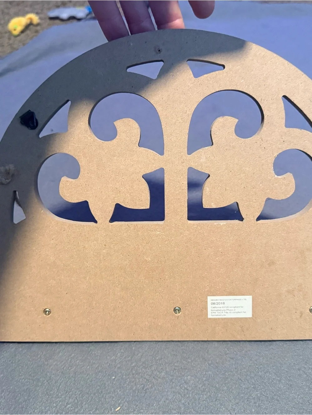 Decorative Wall Shelf with Cutout Design in Beige